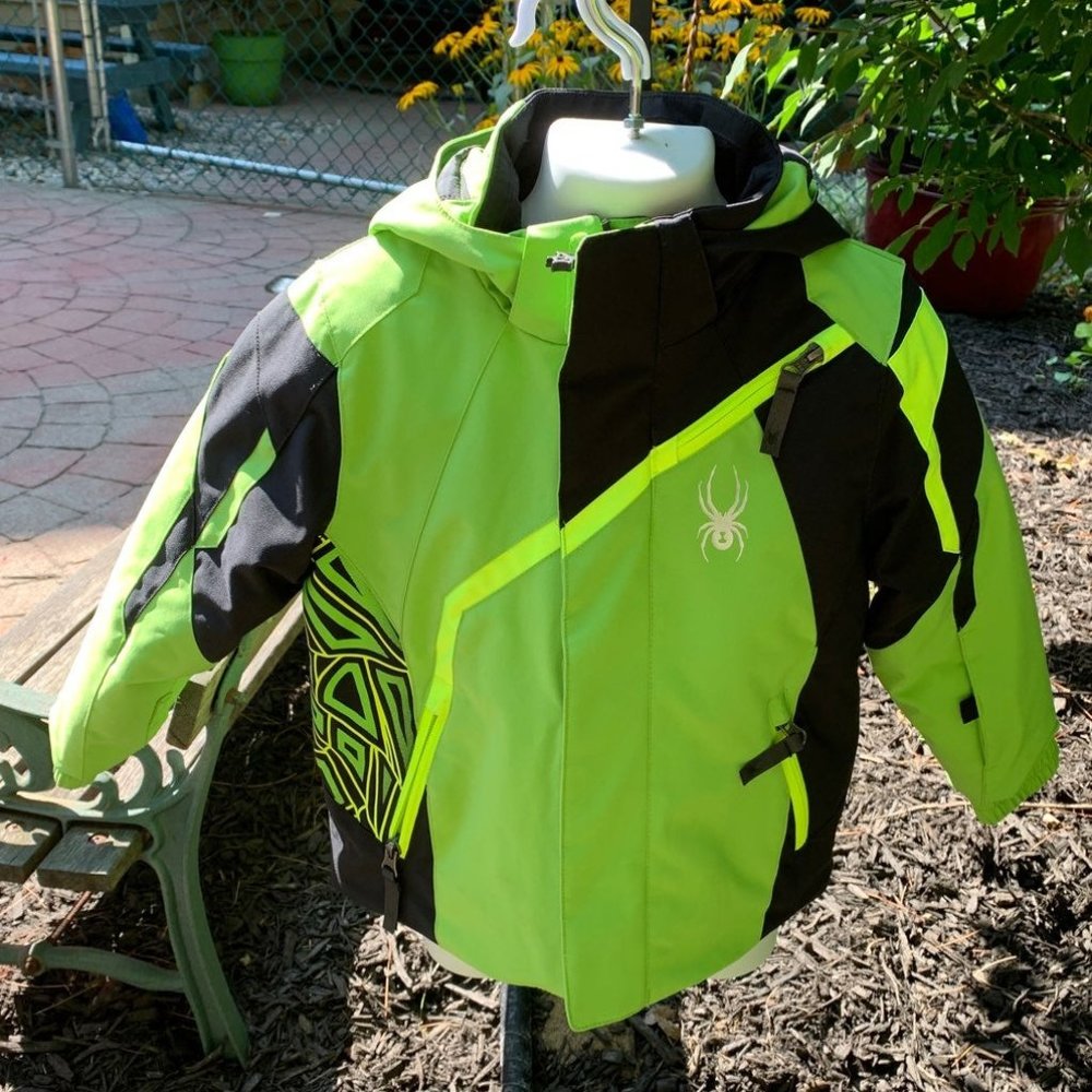 Green and black toddler Spyder ski jacket size 3T